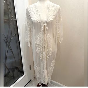 Lace Kimono Beach Cover Up, NWT